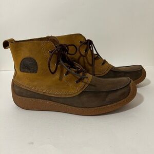 Sorel Chukka Chugalug Boots Men's Size 9 British Tan Leather Rubber Sole Shoe
